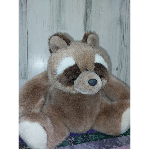 Vintage GUND 1985 Bandit The Raccoon Beige Brown Roly Poly Plush Stuffed Animal - Picture 4 of 7